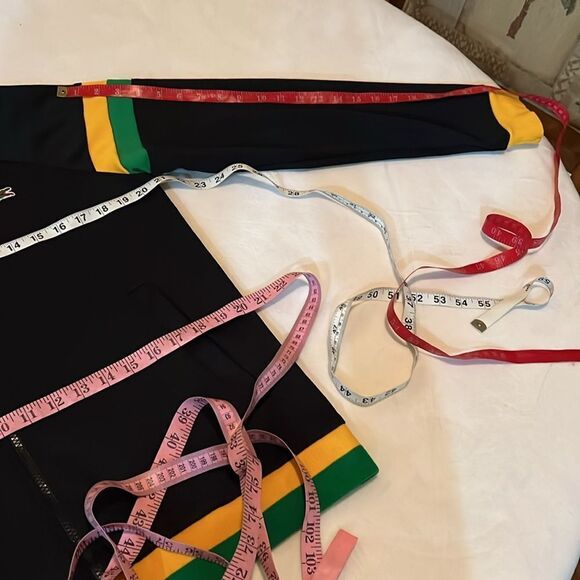 Lacoste Sport Jamaican Track Jacket Sz 4 Black Green Gold Zip Front Long Sleeve - Picture 9 of 11